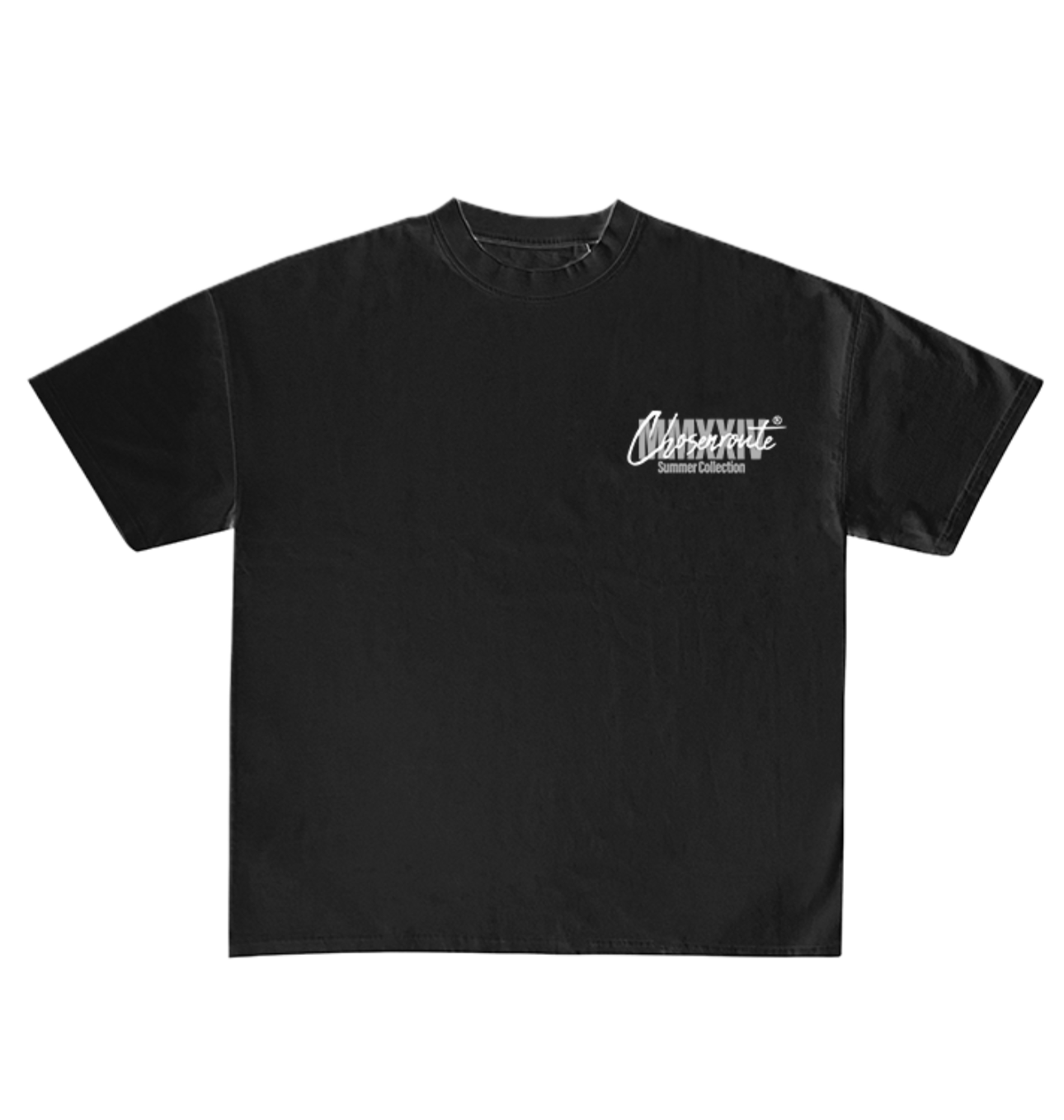 BLACK CHOSENROUTE CROPPED T