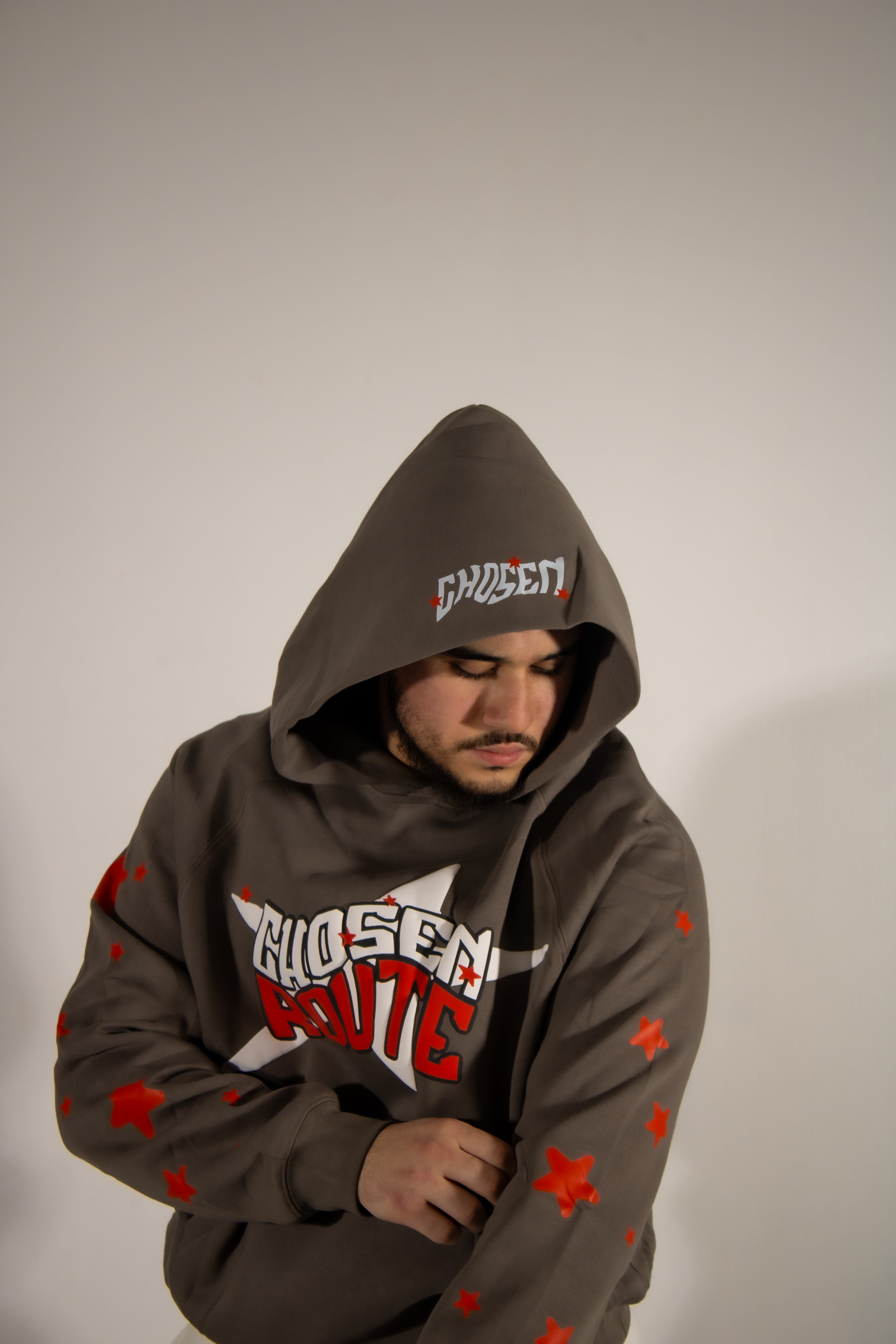 Red on Grey Hoodie